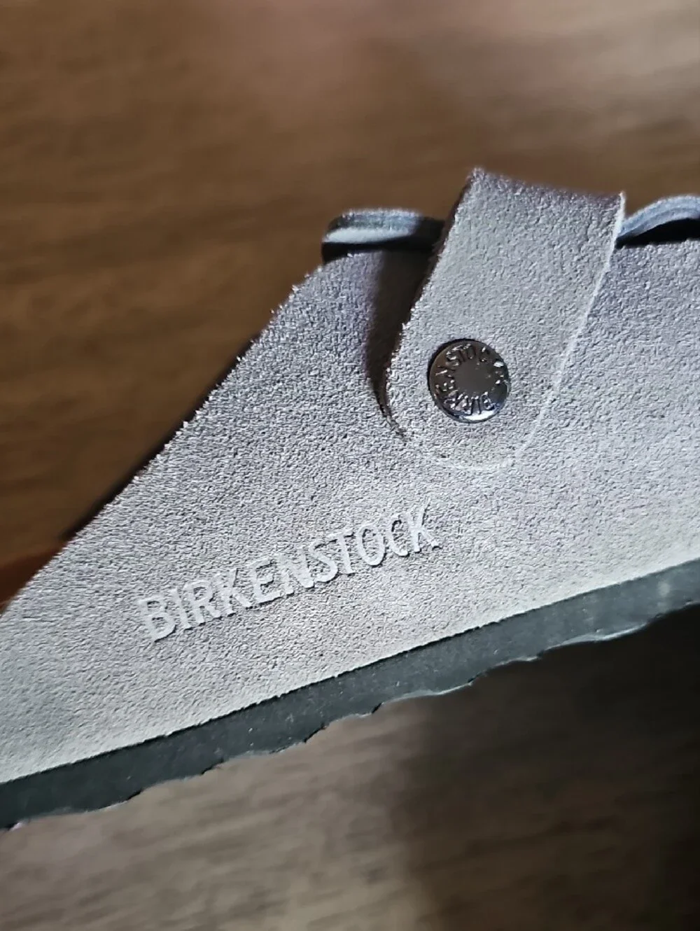 Birkenstock Men's Size 10 Suede Double-Buckle Clog - Gray